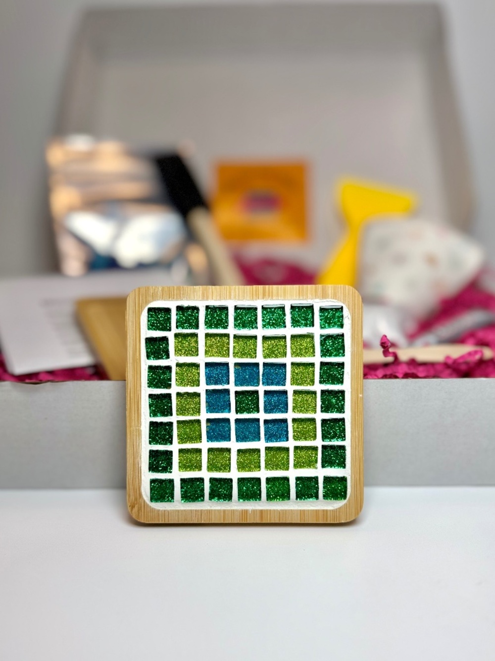 DIY Mosaic Tile Coaster Making Kit - Green